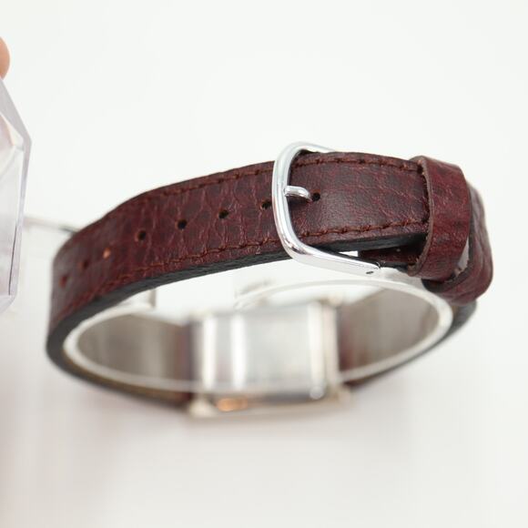 Vestal Electro Women's Tank Watch 24mm Rectangle Black Dial Brown Leather Strap - Picture 12 of 16